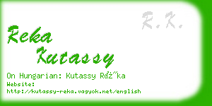 reka kutassy business card